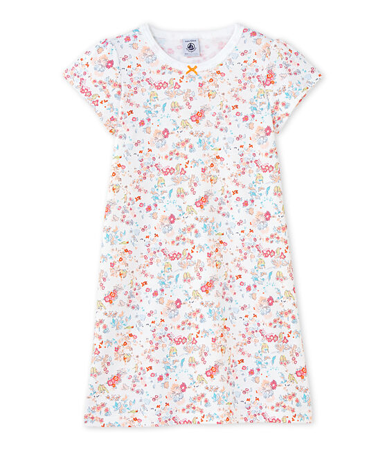 Chemise de nuit fille imprimée blanc ECUME/rose CUPCAKE/ MULTICO