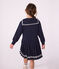Robe enfant en coton manches longue unie bleu marine