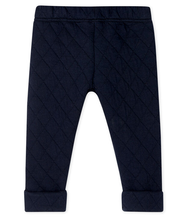 Pantalon b&eacute;b&eacute; gar&ccedil;on en tubique matelass&eacute; bleu marine