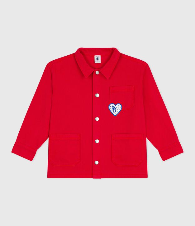 Veste enfant en coton unie rouge