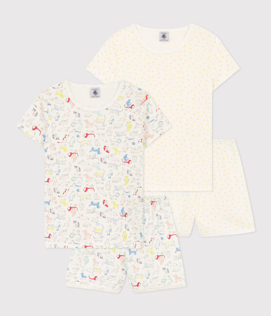 Lot de 2 pyjacourts animaux en coton petite fille variante 1