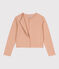 Cardigan à pressions en coton épais Femme beige VINTAGE