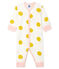 Dors bien sans pieds bébé fille en côte blanc MARSHMALLOW+BLE