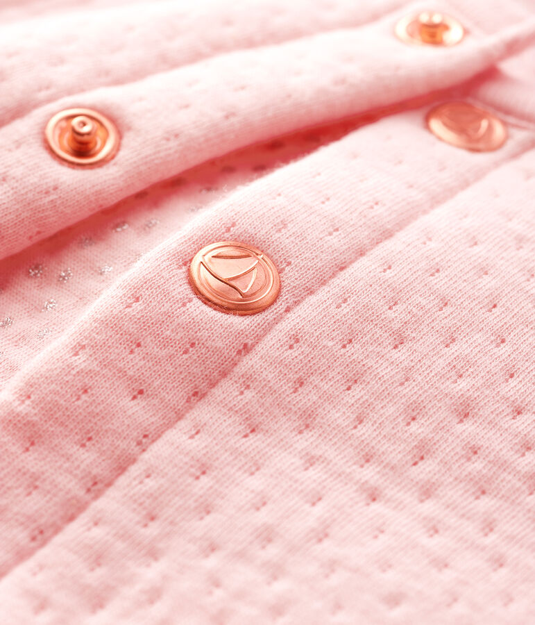 Cardigan b&eacute;b&eacute; fille en tubique rose