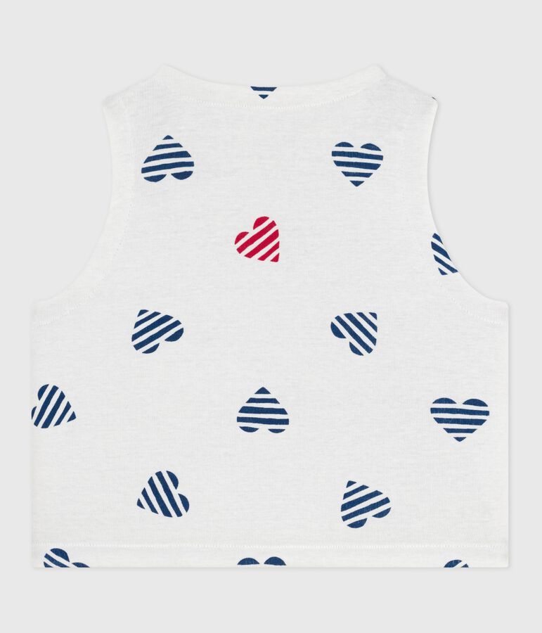 Gilet sans manche r&eacute;versible b&eacute;b&eacute; en coton imprim&eacute; rouge MARSHMALLOW/ SPI