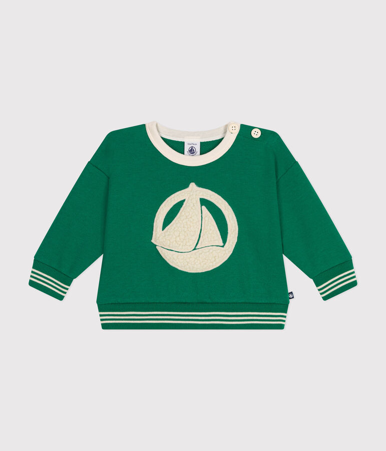 Sweatshirt en molleton b&eacute;b&eacute; vert JARDIN