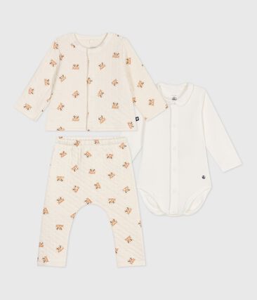 Ensemble 3 pièces bébé imprimé pandas roux en coton