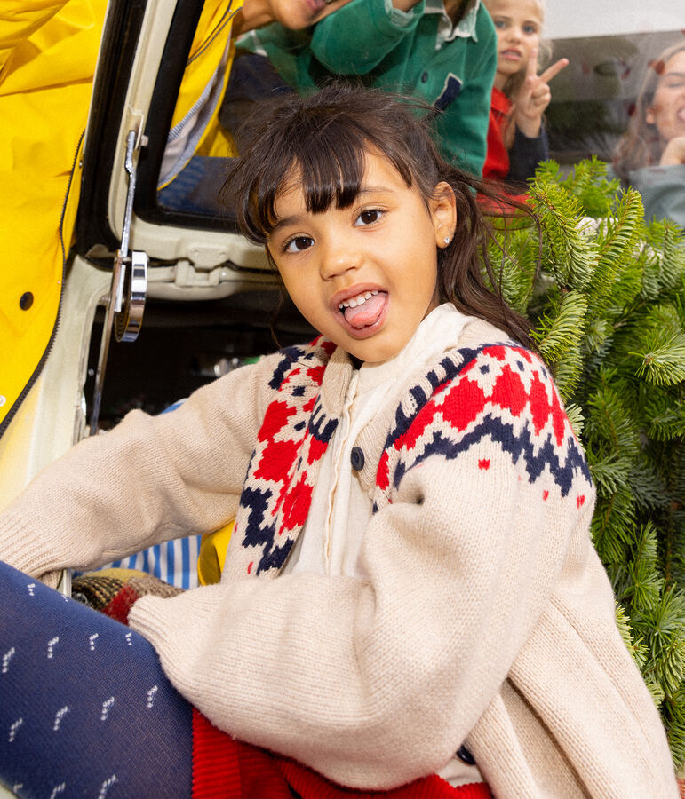 Cardigan laine et coton enfant fille TRENCH/ MULTICO