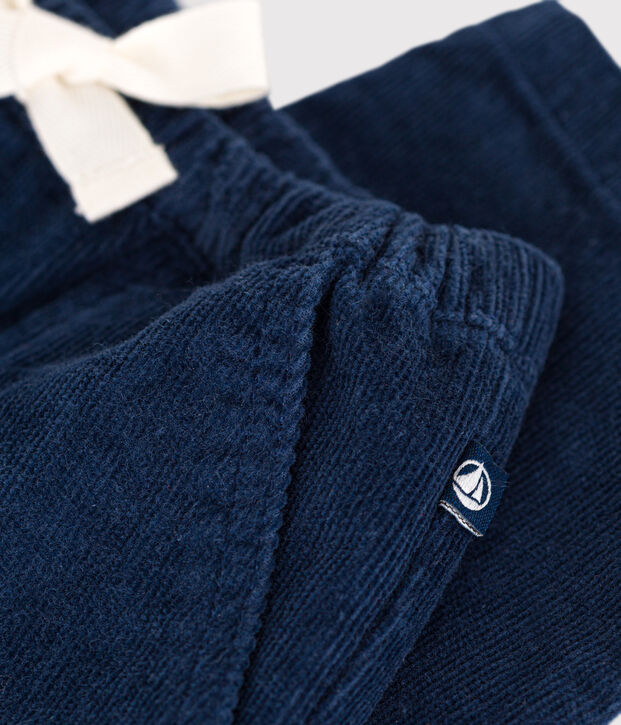 Pantalon en velours b&eacute;b&eacute; bleu fonc&eacute;