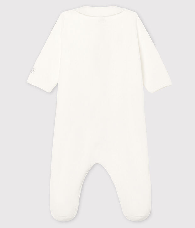 Dors bien zipp&eacute; b&eacute;b&eacute; en velours blanc