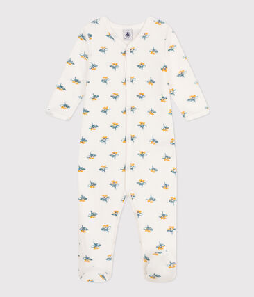 PETIT BATEAU - Pyjama bébé fleurs en molleton