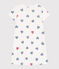 Chemise de nuit enfant en coton imprimé cœurs blanc MARSHMALLOW/blanc MULTICO
