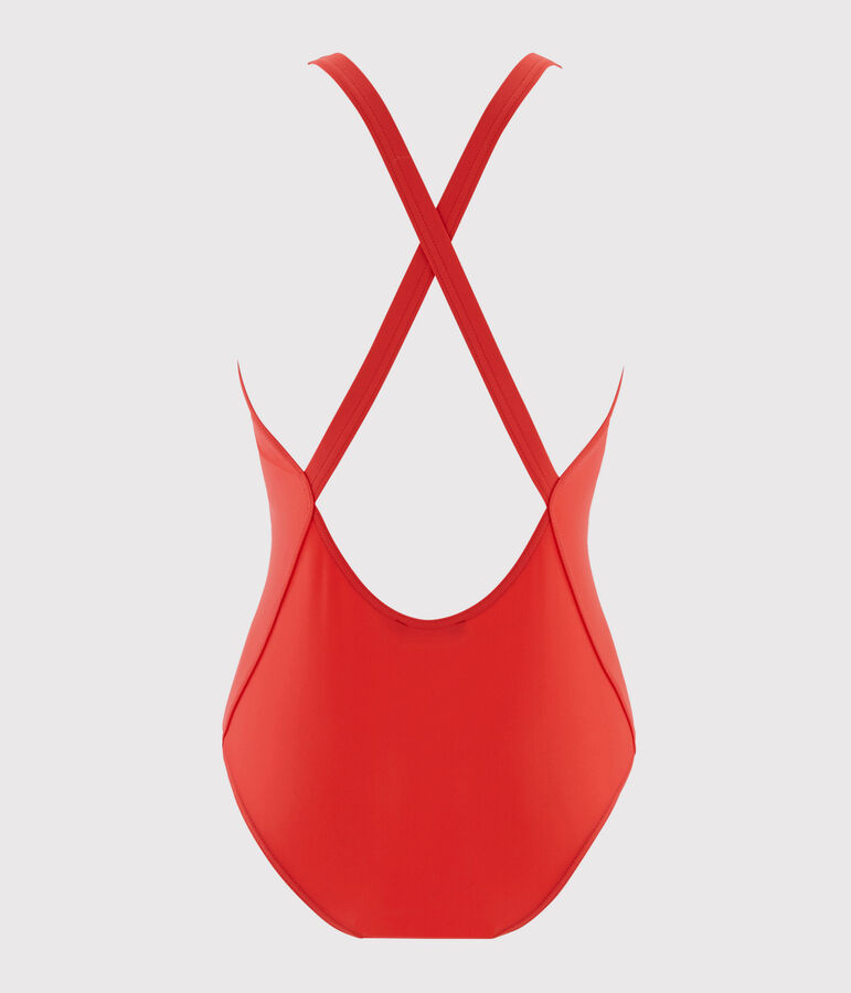 Maillot de bain 1 pi&egrave;ce femme crois&eacute; dos rose