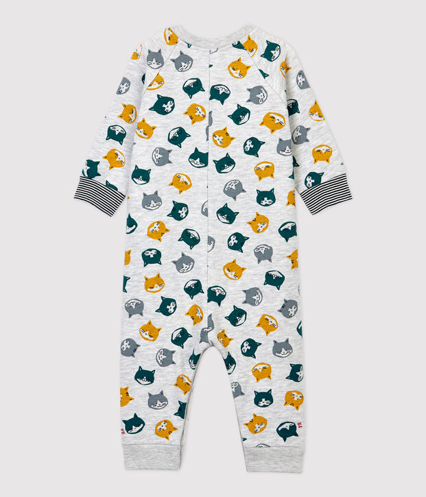 Combinaison en molleton b&eacute;b&eacute;. gris/multicouleur
