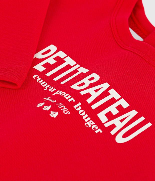 Sweatshirt b&eacute;b&eacute; en coton &agrave; motif rouge