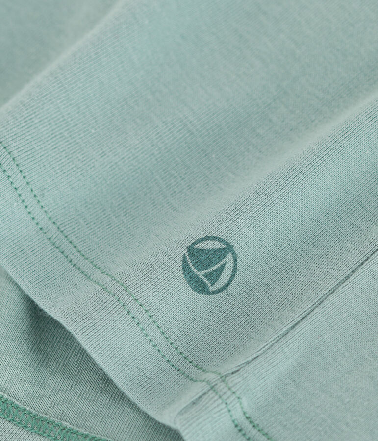 Teeshirt enfant en coton manches courtes uni vert PAUL