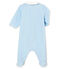 Dors bien bébé garçon en velours de coton uni bleu FRAICHEUR