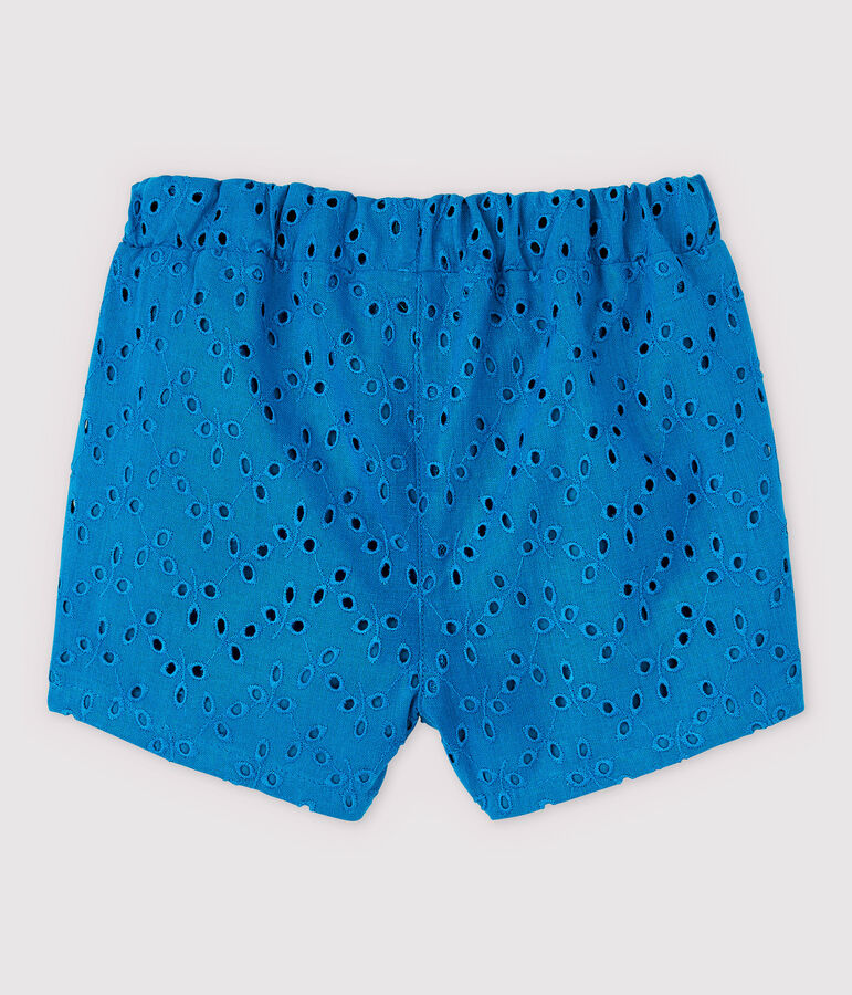 Short en broderie anglaise b&eacute;b&eacute; fille bleu MYKONOS