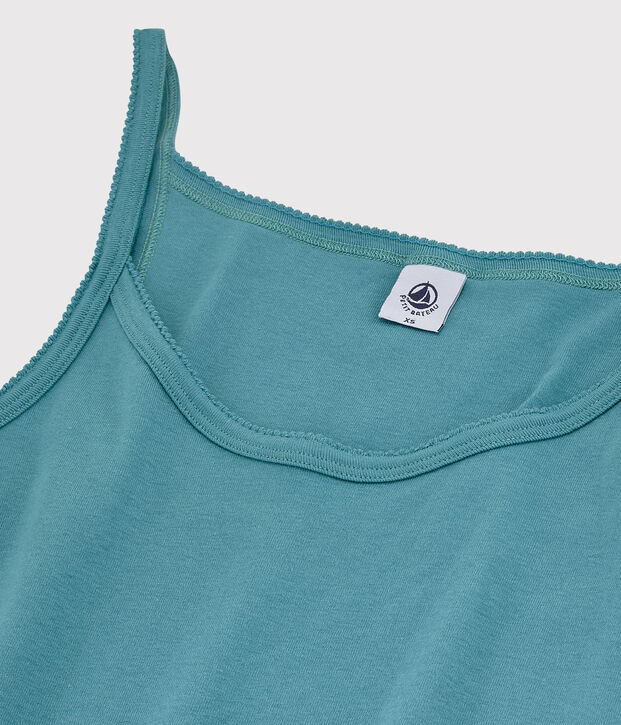 Robe &agrave; bretelles iconique en coton Femme bleu