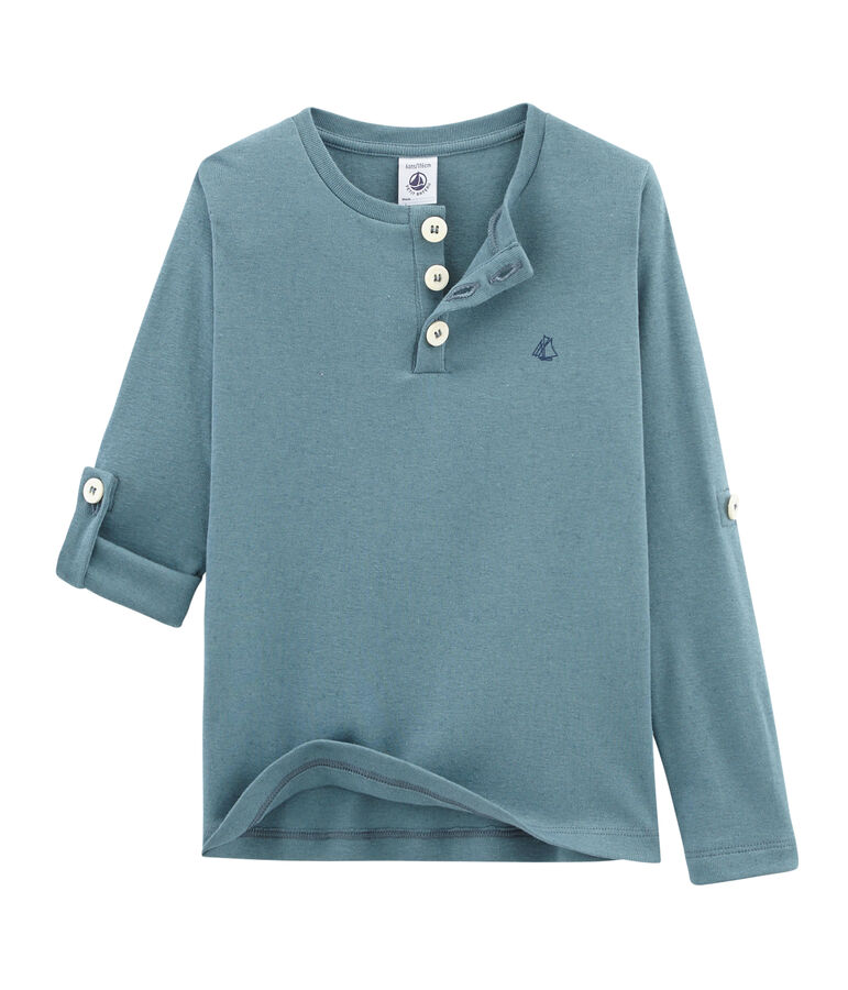 Tee-shirt manches longues enfant gar&ccedil;on bleu