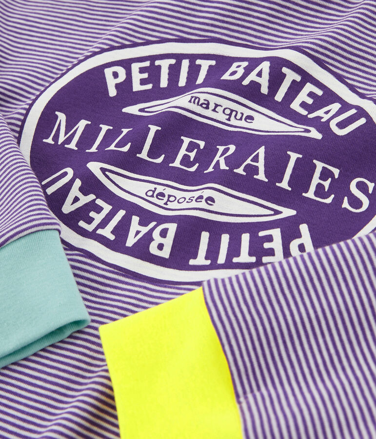 Sweat &agrave; capuche femme violet/blanc