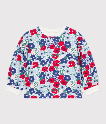 Sweatshirt enfant en coton imprimé fleurs