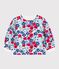 Sweatshirt enfant en coton imprimé fleurs blanc MARSHMALLOW/blanc MULTICO