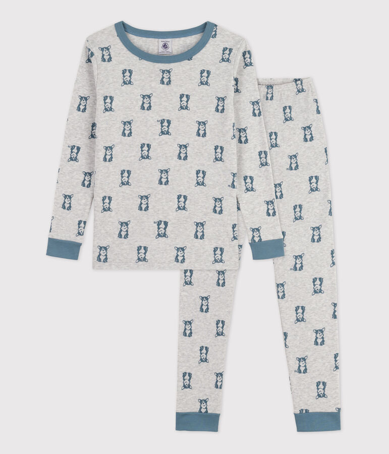 Pyjama ajust&eacute; chien en coton gris POUSSIERE/ ROVER