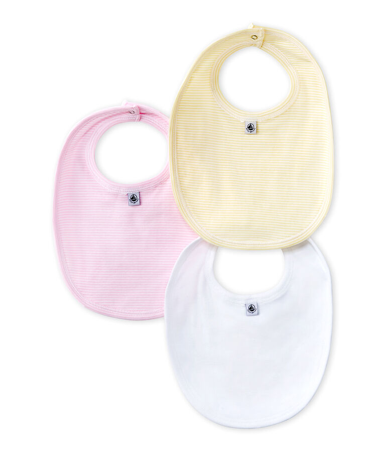 Lot de 3 bavoirs b&eacute;b&eacute; blanc