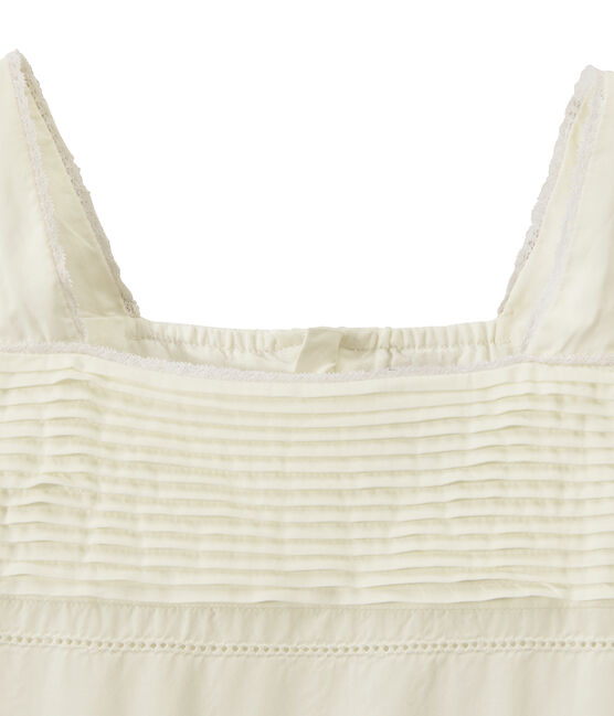 Robe de cérémonie fille dentelle et coton blanc MARSHMALLOW