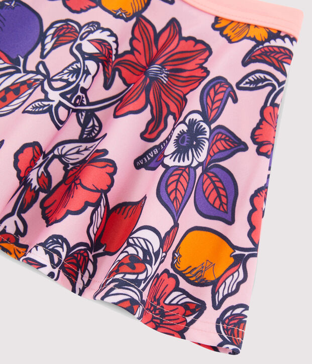Jupe de plage UPF 50+ enfant fille rose/multicouleur