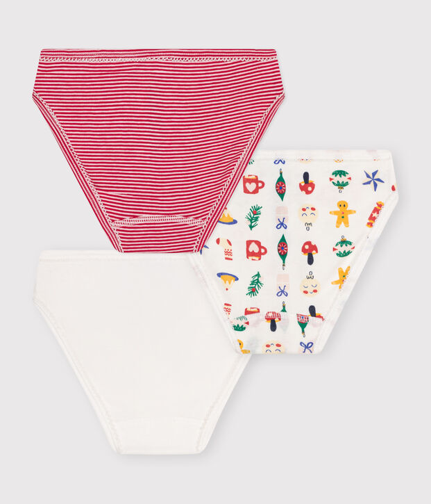 Lot de 3 culottes No&euml;l en coton enfant multicouleur