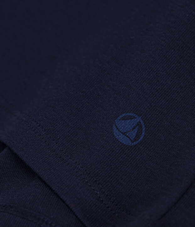 Tee-shirt l'Iconique manches courtes en c&ocirc;te unie femme bleu marine