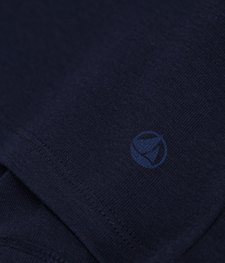 Tee-shirt l'Iconique manches courtes en c&ocirc;te unie femme bleu SMOKING