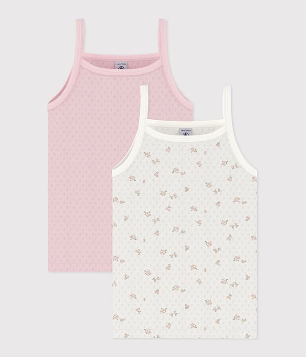 Lot de d&eacute;bardeurs enfant en coton ajour&eacute; &agrave; fleurs multicouleur