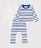 Ensemble à rayure marinière en coton bébé bleu AVALANCHE/blanc PERSE