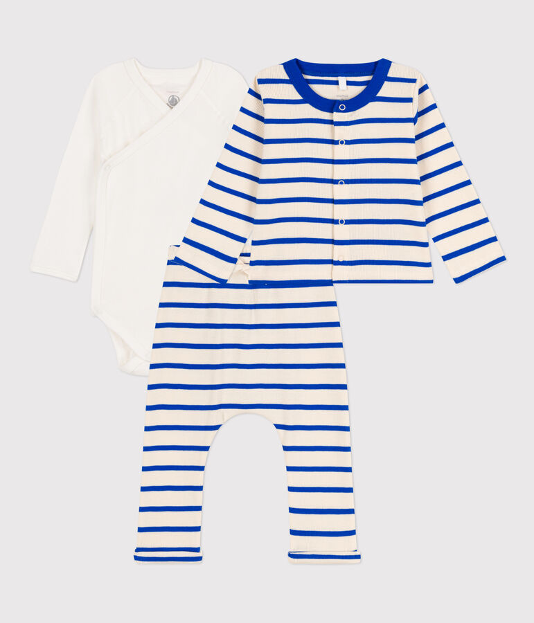 Ensemble &agrave; rayure marini&egrave;re en coton b&eacute;b&eacute; bleu AVALANCHE/blanc PERSE