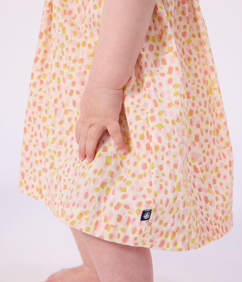 Robe b&eacute;b&eacute; en coton sans manches imprim&eacute;e blanc/multicouleur