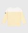 Teeshirt marinière enfant en coton manches longues blanc MARSHMALLOW/ ORGE