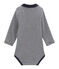 Body manches longues avec col polo bébé garçon bleu SMOKING/blanc LAIT