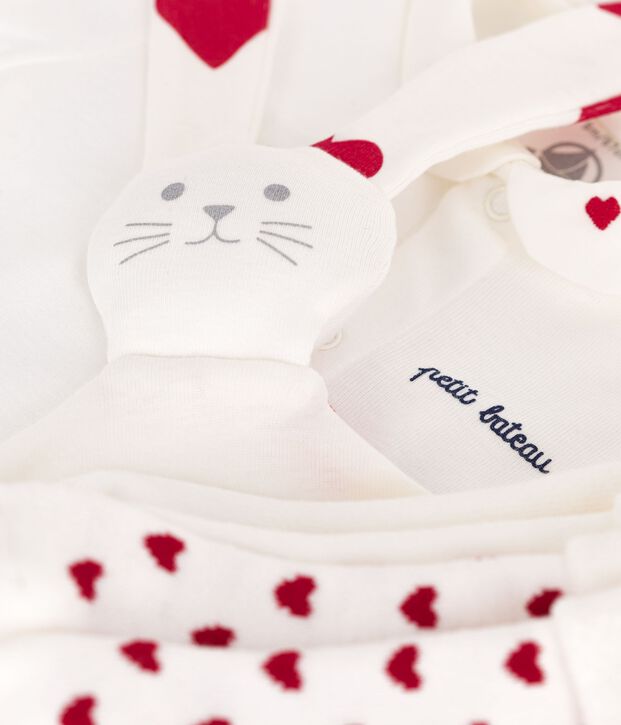 Ensemble cadeau naissance body, doudou et chaussettes en coton multicouleur