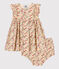 Robe sans manche bébé avec bloomer en popeline blanc AVALANCHE/ MULTICO