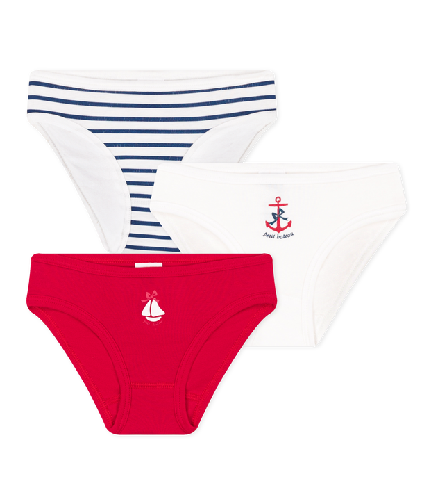 Lot de 3 culottes enfant en coton imprim&eacute; multicouleur