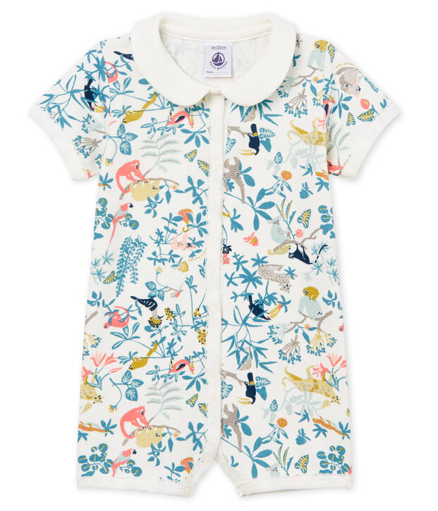 Combicourt b&eacute;b&eacute; fille en c&ocirc;te blanc/multicouleur