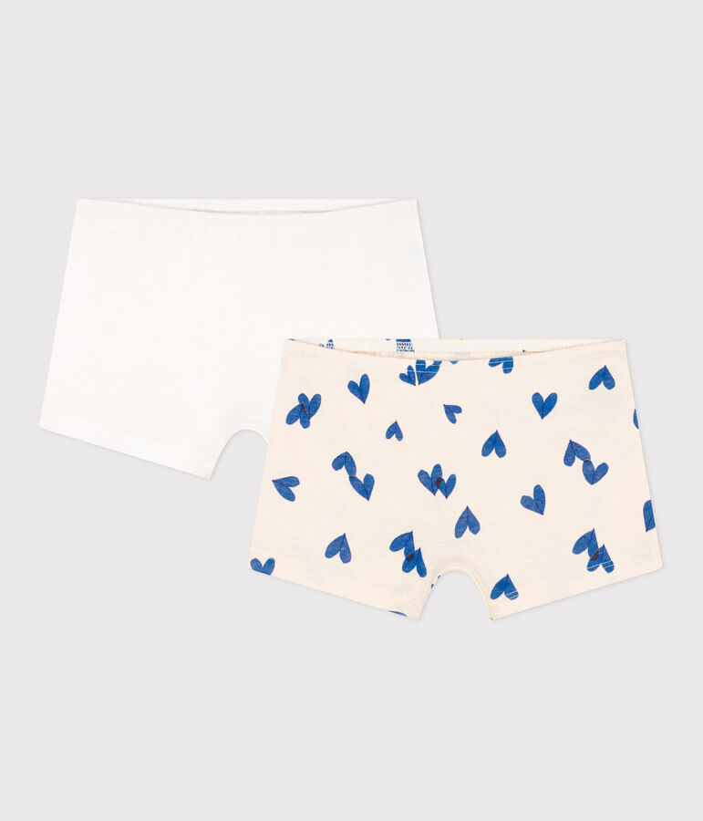 Lot de 2 shorties c&oelig;ur en coton petite fille variante 1
