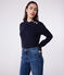 Pull marin femme en coton uni bleu SMOKING
