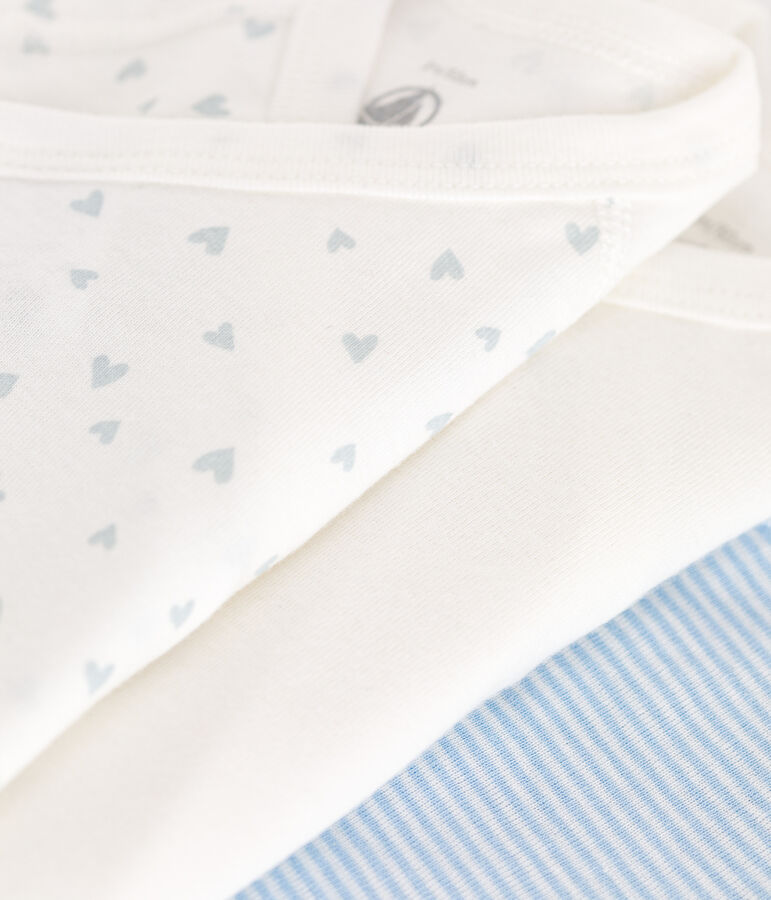 Lot de 3 bodies crois&eacute;s manches courtes en coton imprim&eacute; b&eacute;b&eacute; variante 1