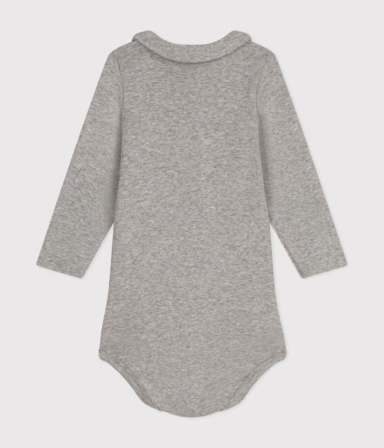 Body manches longues col en coton bébé gris CHATON CHINE