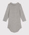 Body manches longues col en coton bébé gris CHATON CHINE