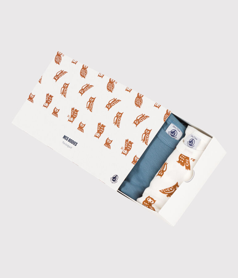 Lot de 5 bodies manches longues hiboux b&eacute;b&eacute; en coton multicouleur